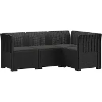 vidaXL 4-Persoons Tuin Sofa met Kussens Rattan Look PP Antraciet