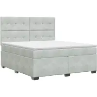 vidaXL Boxspringbed met matras Lichtgrijs 180 x 200 cm Fluweel