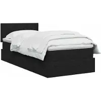 vidaXL Opbergbed met matras met hoofdeinde Zwart 90 x 190 cm fluweel
