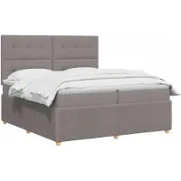 vidaXL Boxspringbed met matras met hoofdeinde Taupe 160 x 200 cm Stof