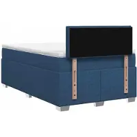 vidaXL Boxspringbed met matras en hoofdbord, blauw, 120 x 200 cm, stof