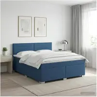 vidaXL Boxspringbed met matras met hoofdeinde Blauw 140 x 190 cm Stof