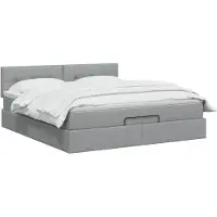 vidaXL Ottoman bed met matras Lichtgrijs 140 x 190 cm Stof