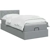 vidaXL Ottoman bed met matras Lichtgrijs 100 x 200 cm Stof