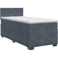 vidaXL Boxspringbed met matras Donkergrijs 90 x 200 cm Fluweel