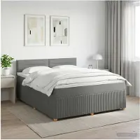 vidaXL Boxspringbed met matras Donkergrijs 140 x 190 cm Stof
