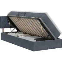 vidaXL Opbergbed met hoofdeinde Donkergrijs 100 x 200 cm Fluweel