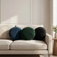 vidaXL Kussensloop 6 pcs HEERLEN Donkergroen Ø 40 cm Fluweel