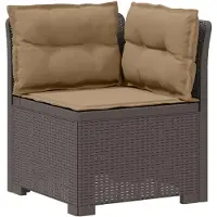 vidaXL Twee-zits Tuin Sofa met Kussens Rieten Look 2-zits PP