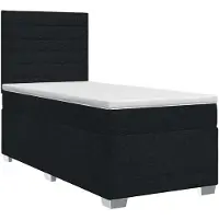 vidaXL Boxspringbed met matras, zwart, 90 x 200 cm, gestoffeerd
