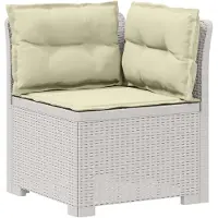 vidaXL Twee-zits Tuin Sofa met Kussens Rieten Look 2-zits PP Wit
