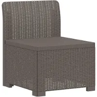 vidaXL Eén-zits Tuin Sofa Rieten Look PP Lichtgrijs 55 x 62 x 70 cm