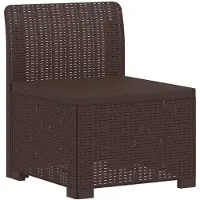 vidaXL Eén-zits Tuin Sofa Rieten Look PP Bruin