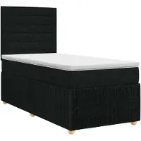 vidaXL Boxspringbed met matras met hoofdeinde Zwart 90 x 190 cm Stof