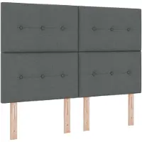 vidaXL Boxspringbed met matras Donkergrijs 140 x 200 cm Stof