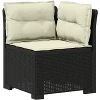 vidaXL Eén-zits Tuin Sofa met Kussens Rieten Look PP Antraciet