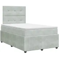 vidaXL Boxspringbed met matras Lichtgrijs 120 x 190 cm Fluweel