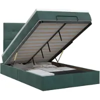 vidaXL Ottoman bed met matras Donkergroen 120 x 200 cm Fluweel