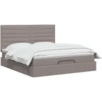 vidaXL Ottomaanse Bed met Matras en LED Taupe 160 x 200 cm Stof