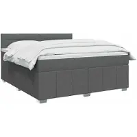 vidaXL Boxspringbed met matras Donkergrijs 140 x 190 cm Stof