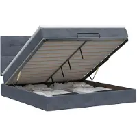 vidaXL Ottoman bed met matras Donkergrijs 140 x 200 cm Fluweel