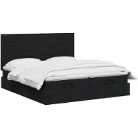 vidaXL Ottomanbed met matras en LED-verlichting, zwart, 180 x 200 cm, met stoffen bekleding
