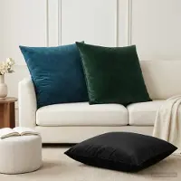 vidaXL Kussensloop 6 pcs HEERLEN Blauw 65 x 65 cm Fluweel