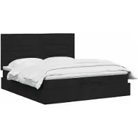 vidaXL Ottomanbed met matras en LED-verlichting, zwart, 160 x 200 cm, met stoffen bekleding