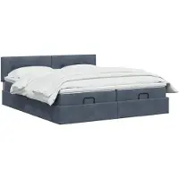 vidaXL Ottomanbed met matras en LED-verlichting, donkergrijs, 200 x 200 cm, fluweel