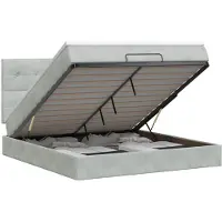 vidaXL Ottoman bed met matras Lichtgrijs 140 x 190 cm Fluweel