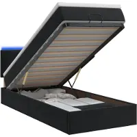 vidaXL Ottomanbed met matras en LED-verlichting, zwart, 100 x 200 cm, fluweel