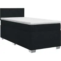 vidaXL Boxspringbed met matras met hoofdeinde Zwart 100 x 200 cm Stof
