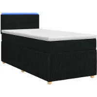 vidaXL Boxspringbed met matras, zwart, 90 x 190 cm, gestoffeerd