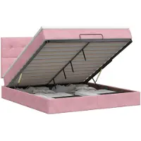 vidaXL Ottoman bed met matras met hoofdeinde Roze 140 x 200 cm Fluweel