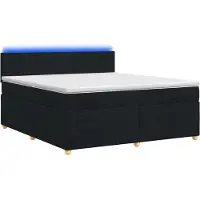 vidaXL Boxspringbed met matras, zwart, 160 x 200 cm, gestoffeerd