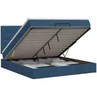 vidaXL Ottoman bed met matras met hoofdeinde Blauw 140 x 190 cm Stof