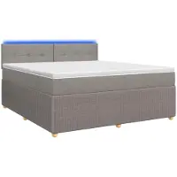 vidaXL Boxspringbed met matras, taupekleurig, 140 x 190 cm, met stoffen bekleding