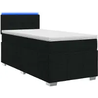 vidaXL Boxspringbed met matras met hoofdeinde Zwart 100 x 200 cm Stof