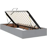 vidaXL Opbergbed met hoofdeinde 2 st Lichtgrijs Kunstleer