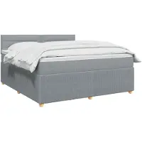 vidaXL Boxspringbed met matras, lichtgrijs, 140 x 200 cm, gestoffeerd