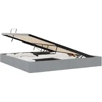 vidaXL Ottoman Bedframe met opslag Lichtgrijs 200 x 200 cm Stof