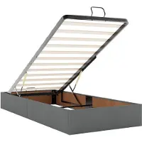 vidaXL Ottoman bed met matras met hoofdeinde 2 st Donkergrijs Stof