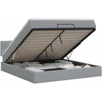 vidaXL Ottoman bed met matras, lichtgrijs, 180 x 200 cm, gestoffeerd