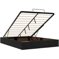 vidaXL Ottomanbed met matras en LED-verlichting, zwart, 160 x 200 cm, fluweel