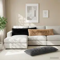 vidaXL Kussensloop HEERLEN Taupe 40 x 145 cm PV Fleece