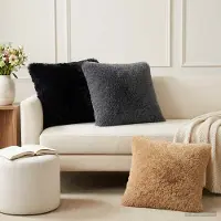 vidaXL Kussensloop 6 pcs HEERLEN Zwart 60 x 60 cm PV Fleece
