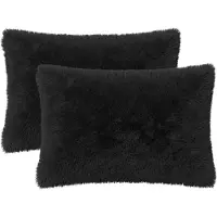 vidaXL Kussen 2 st HEERLEN Zwart 50 x 70 cm PV Fleece