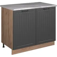 Vicco Wastafelkast Fame-Line Donkergrijs/Goudkleurig Eiken 100 cm, WB Marmer, Model 61961