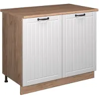Vicco Wastafelkast Fame-Line Wit Landhuis/Goudkleurig Eiken 100 cm, WB Eik, Model 61977
