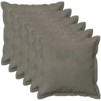 vidaXL Kussen met kussen HOUTEN 6 st Lichtgrijs fluweel